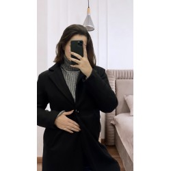 Manteau mi-long uni Noir